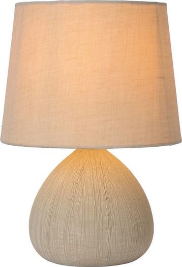 Lucide RAMZI - Tafellamp - Ø 18 cm - 1xE14 - Beige - Japandi, Ophalen of Verzenden, Nieuw