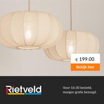 Rietveld-Hanglampen-Beige, Zand-Stof, Metaal, Verzenden, Nieuw