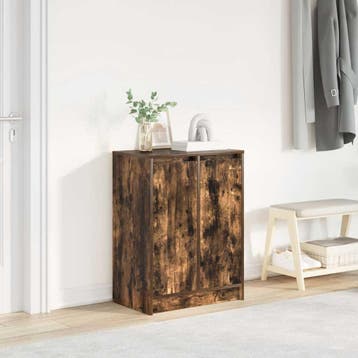 vidaXL Schoenenkast 57x34x76 cm bewerkt hout gerookt, Verzenden, Nieuw