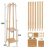 Vrijstaande Bamboe Kapstok met Planken en Haken, Kleding | Dames, Verzenden, Nieuw