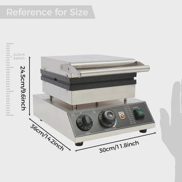 Professionele Wafelijzer 1750W met Timer & Temperatuurregeli, Verzenden, Nieuw