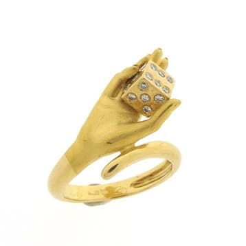 Carrera y Carrera vintage gouden ring met diamanten; 0,20..., Gebruikt, Ophalen of Verzenden, Kleiner dan 17, Met edelsteen