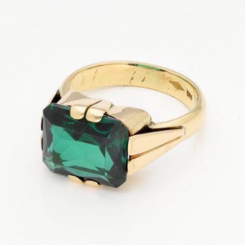 Ring - 18 karaat Geel goud - Synthetische Spinel, Nieuw