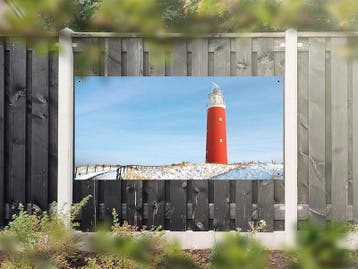 NR 1229: Tuinposter vuurtoren winter 90x180cm, Nieuw