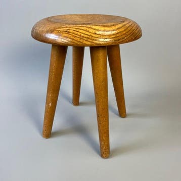 Kruk - Vintage French Milking stool - made from solid wood
