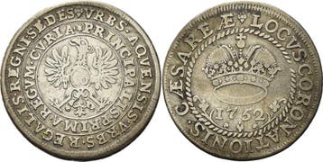 Ratszeichen zu 16 Mark 1752 Aachen, Verzenden