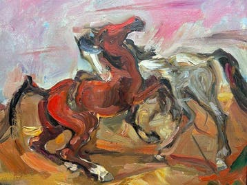 Ferruccio Torraca (1907-?) - Cavalli imbizzarriti