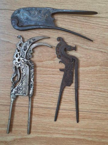 3 Antieke Pinangscharen - Indonesië (Zonder minimumprijs), Antiek en Kunst