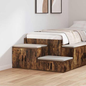 vidaXL Opbergkast 2 st Gerookt eiken 127 x 41 x 40 cm, Minder dan 45 cm, Verzenden, Nieuw, Minder dan 55 cm