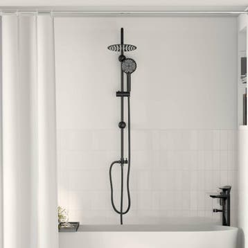 vidaXL Douche systeem Zwart 47 x 20 x 95 cm Roestvrij staal, Verzenden, Nieuw