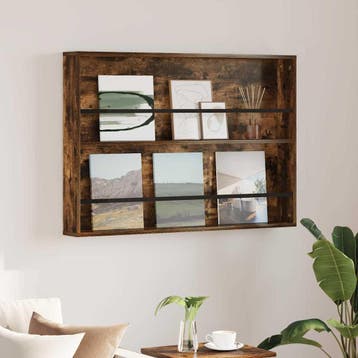 vidaXL Tijdschrift Rek Gerookt eiken 100 x 12 x 70 cm, Huis en Inrichting, Woonaccessoires | Krantenbakken en Lectuurbakken, Verzenden