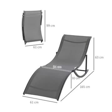 Set van 2 Grijze Tuinligstoelen - Ergonomisch S Frame, Verzenden, Nieuw