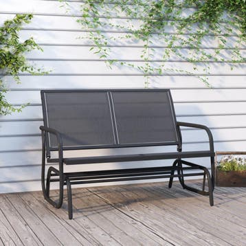 vidaXL Schuifbank tuin 120,5x76x86,5 cm textielfolie en, Verzenden, Nieuw, Metaal
