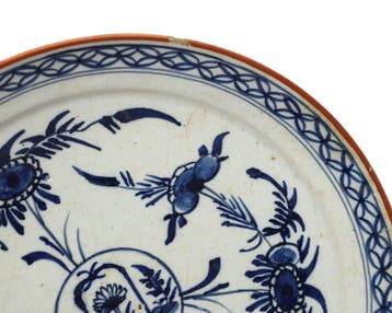 Zeven aardewerken borden, Holland, Delft, 17e/18e eeuw, Antiek en Kunst