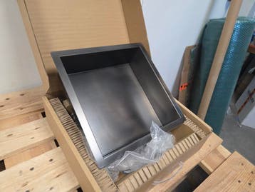 Inbouwnis 30 x 30 x 10 cm – Gun Metal / RVS Industriële Look, Doe-het-zelf en Verbouw, Sanitair, Ophalen of Verzenden, Nieuw, Rvs