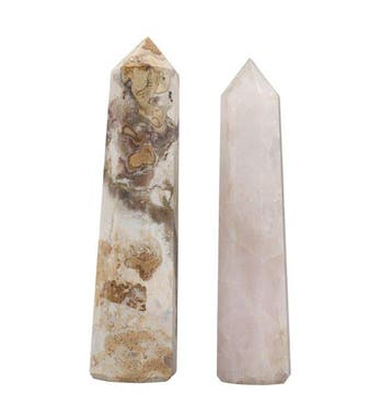 KAMR GEM| Cobra Jasper & Light Pink Rose Quartz Crystal