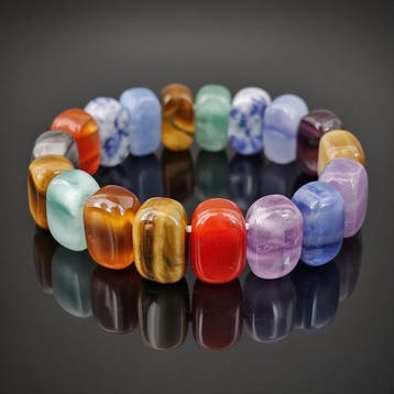 Elegante armband met 7 chakras, veelkleurig. Echte stenen