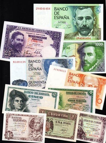Spanje. - 10 banknotes - various dates (Zonder minimumprijs)