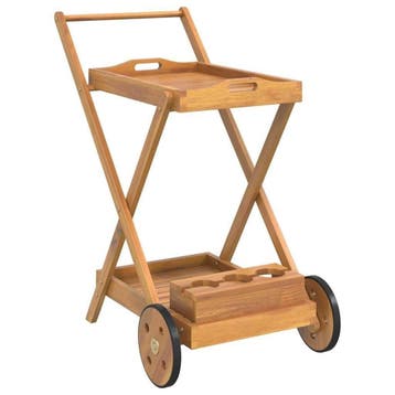 Keukenwagen Acaciahout XL | Retourdeal | 41% Voordeel, Bruin, Zo goed als nieuw, Minder dan 100 cm, 50 tot 75 cm