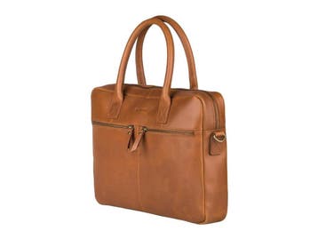 BURKELY Kiley - Laptopbag 13,3 inch - Hunter leer - Cognac, Sieraden, Tassen en Uiterlijk, Tassen | Schoudertassen, Verzenden