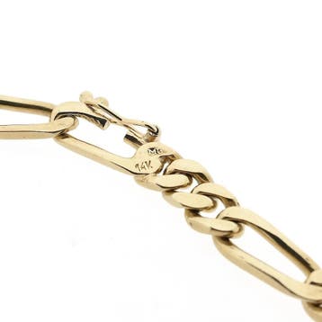 Gouden Figaro schakelarmband, Ophalen of Verzenden, Gebruikt, Goud, Goud
