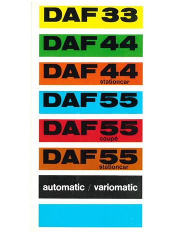 1969 DAF PROGRAMMA VARIOMATIC BROCHURE NEDERLANDS, Nieuw, Author
