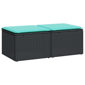 vidaXL 2-delige Loungeset met kussens poly rattan acacia, Verzenden, Nieuw, Loungeset