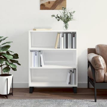 vidaXL Schappenkast 69,5x32,5x90 cm bewerkt hout hoogglans, Verzenden, Nieuw, 50 tot 100 cm, Minder dan 100 cm