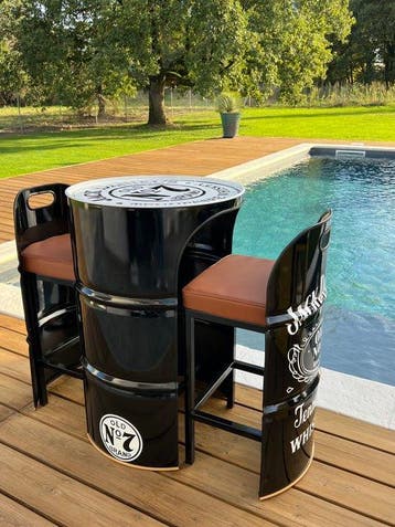 Bar - Metaal - Jack Daniel’s-set (een tafel en twee