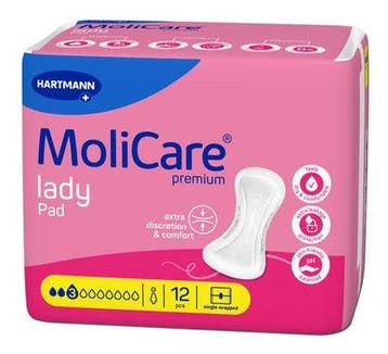 Molicare Premium Lady Pad 3 Druppels - 12 stuks, Verzenden, Nieuw