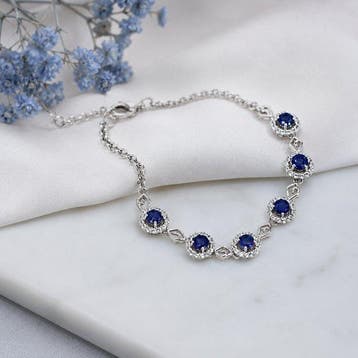 Zonder minimumprijs - Armband Verguld Saffier - Topaas - 18k, Nieuw