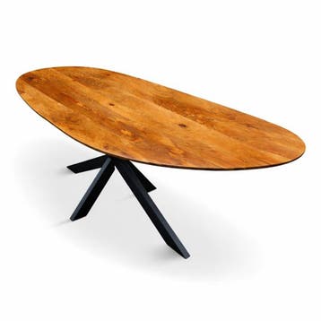 Eettafel Eva Organisch 220x100cm Mango Honey brown, Ophalen of Verzenden, Nieuw