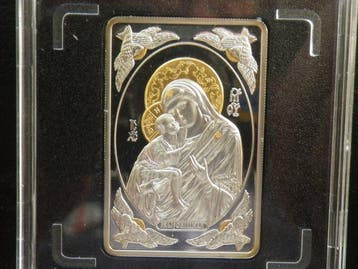 Wit-Rusland. 20 Roubles 2011 Icône de Zhyrovichy with CoA,