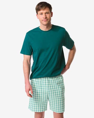 HEMA Herenshortama Philip jersey ruiten middengroen van sale, Verzenden, Nieuw