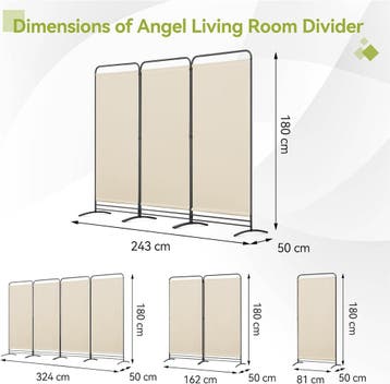 2dekans | Angel Living Kamerscherm - 3 Panelen - 243 x 180, Ophalen of Verzenden, Zo goed als nieuw