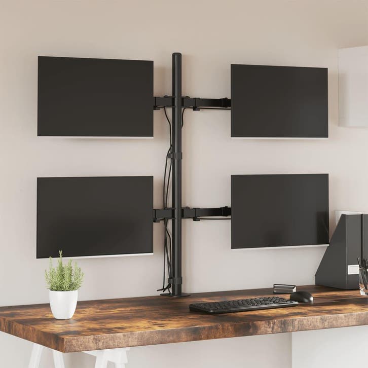 vidaXL Monitorbeugel VESA 75/100 mm zwart staal, Audio, Tv en Foto, Televisie-accessoires, Nieuw, Verzenden