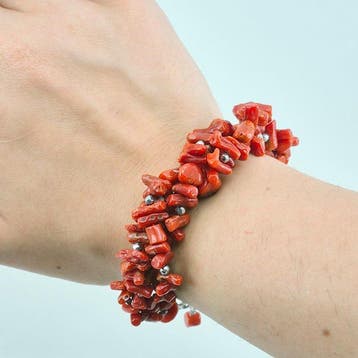 Koraal - Zilver - Armband - CORALLO MEDITERRANEO, Antiek en Kunst