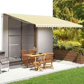 vidaXL Vervangingsdoek voor luifel 500x350 cm polyester geel, Verzenden, Nieuw