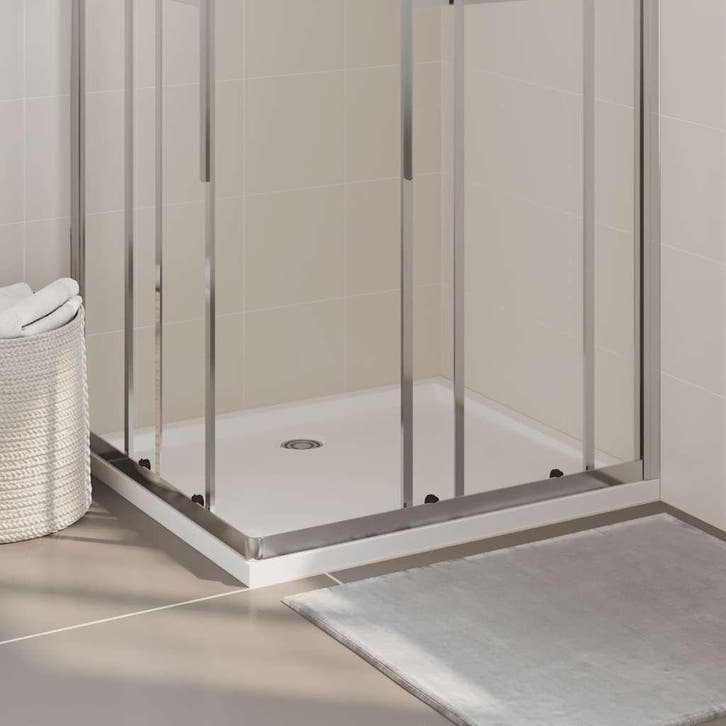 vidaXL Douchebak rechthoekig 80x90 cm ABS wit, Doe-het-zelf en Verbouw, Sanitair, Nieuw, Verzenden