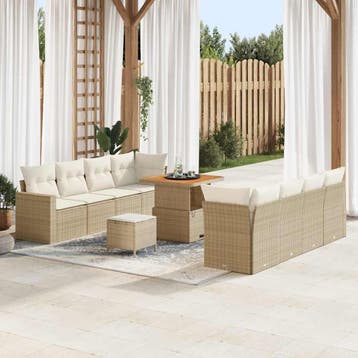 vidaXL Tuinbankenset 12 st 12-Aantal zitplaatsen Beige en, Verzenden, Nieuw, 2 zitplaatsen