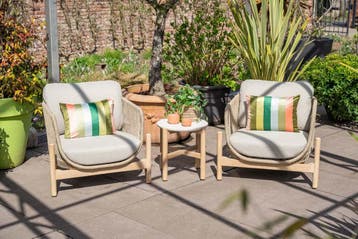 Garden Impressions Talara stoel loungeset 3-delig - Zand, Verzenden, Nieuw, Hout, Loungeset