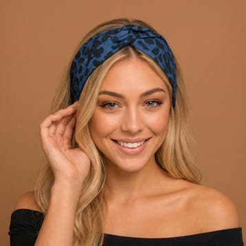 Haarband met buigbare metaaldraad - Blauw Animal Print Jeans, Ophalen of Verzenden, Nieuw