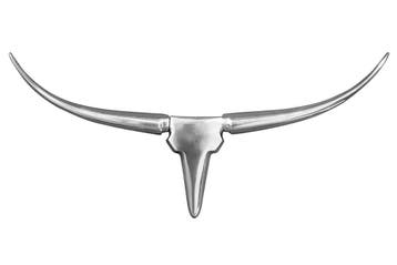 Modern design wanddecoratie BULL 75cm zilver aluminium, Ophalen of Verzenden, Nieuw