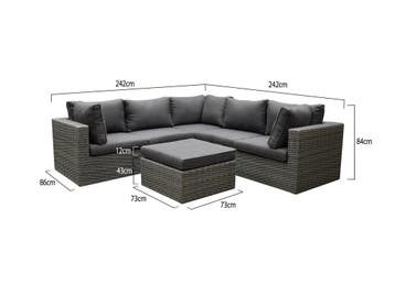Rio hoek loungeset 6 delig antraciet wicker, Tuin en Terras, Tuinsets en Loungesets, Ophalen of Verzenden, Nieuw, Wicker