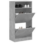 vidaXL Schoenenkast 60x34x116 cm bewerkt hout betongrijs, Verzenden, Nieuw