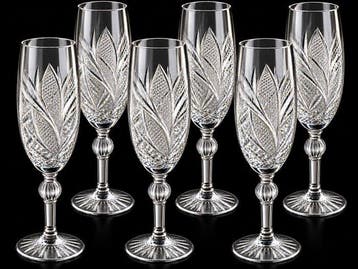 Champagne fluitje - Kristal - Russisch geslepen kristal, Antiek en Kunst