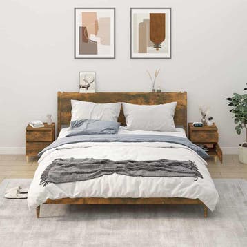 vidaXL Nachtkastjes 2 st 40x35x50 cm gerookt eikenkleurig, Huis en Inrichting, Kasten | Overige, Verzenden, Nieuw