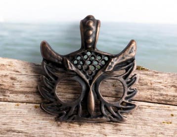 2 x Metalen hanger uil roodkoper kleur 25 x 23mm oogje 3mm, Ophalen of Verzenden, Nieuw, Kraal