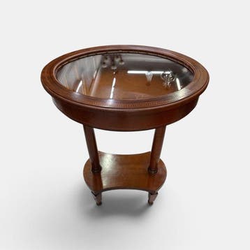 Bijzettafel - Mahonie, Ormolu, Glas