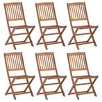 Tuinstoelen 6 st inklapbaar massief acaciahout, Tuin en Terras, Tuinstoelen, Verzenden, Nieuw